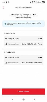 Tela do aplicativo iFood para entregadores